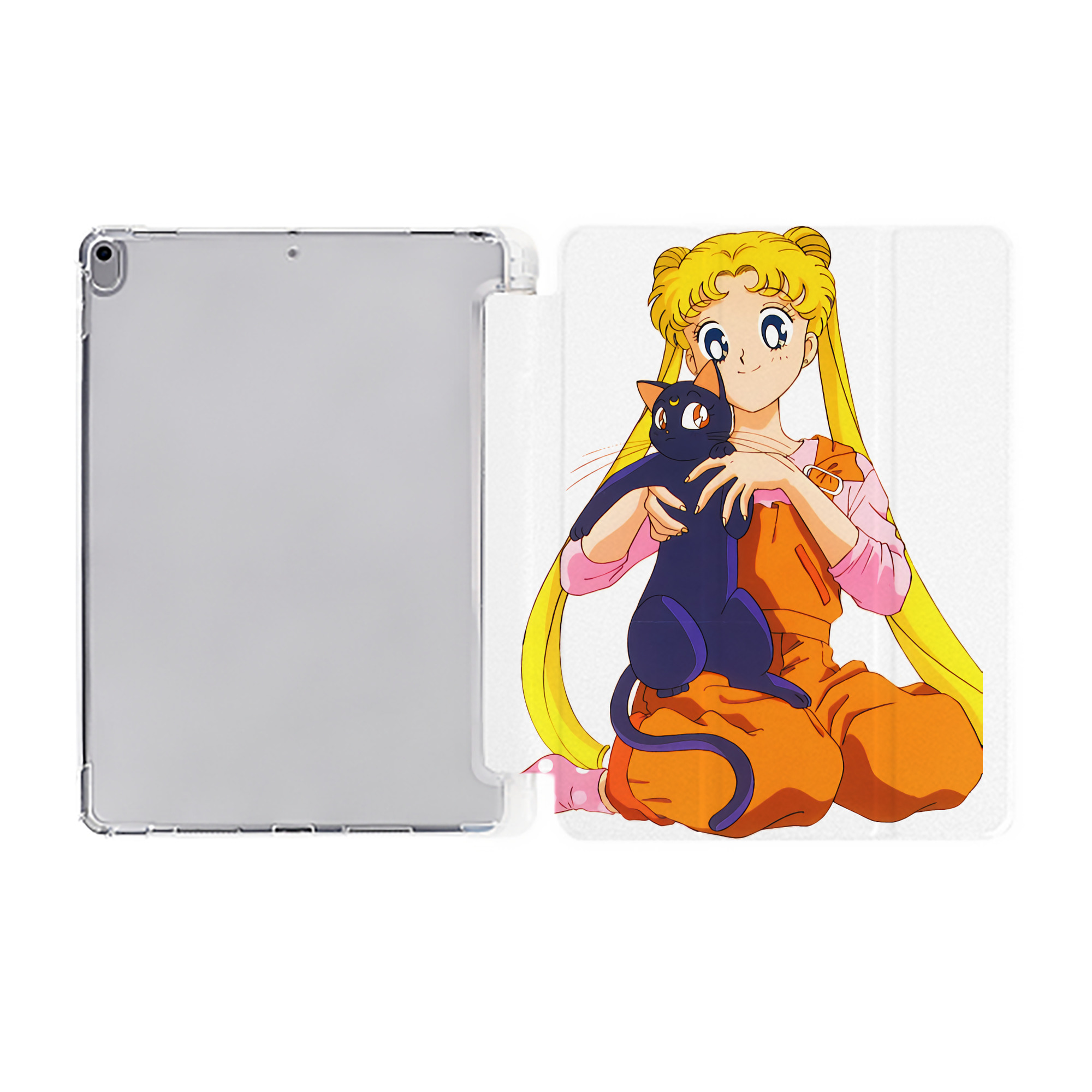 （画像用） 美少女戦士セーラームーン 愛野 美奈子 あいの みなこ Sailor Moon Aino Minako IPad ケース ペン収納付き 三つ折りスタンド PUレザー×シリコン 対応機種9.5/10.5/10.9インチ